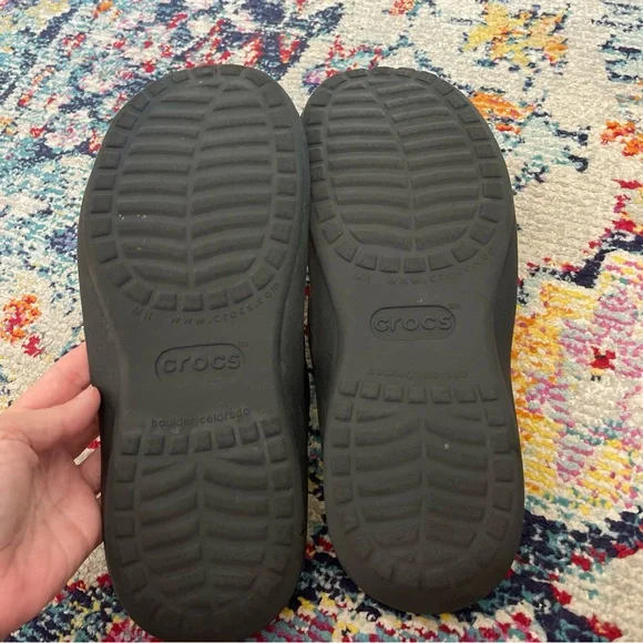 Crocs Athens Flip Flops Yellow Black Mens 11 Unisex Sandal Comfort - Picture 5 of 6